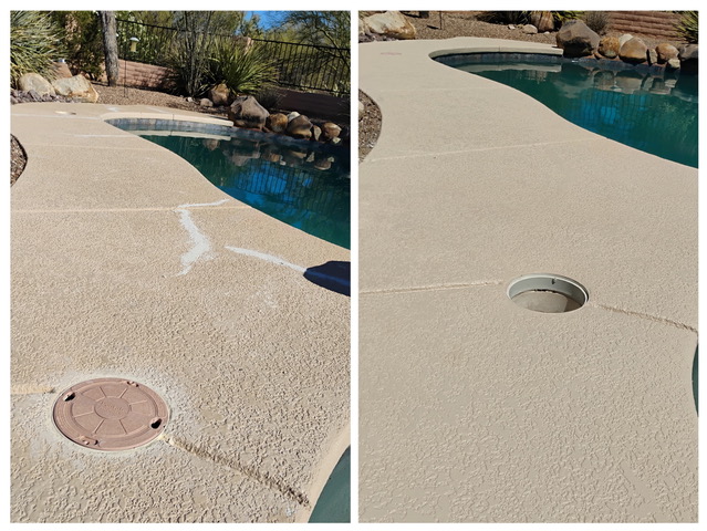 Pool deck repair before and after